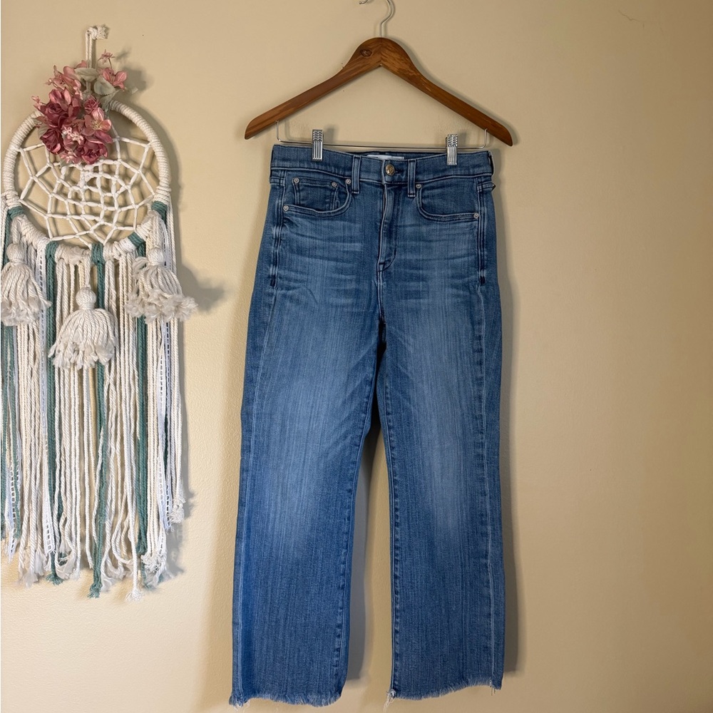 AYR Mid-Blue Cropped Straight Jeans